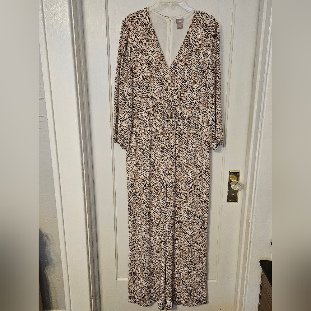 NWT Chicos Elegant Leopard Print Pantsuit. Size 2.4/14.